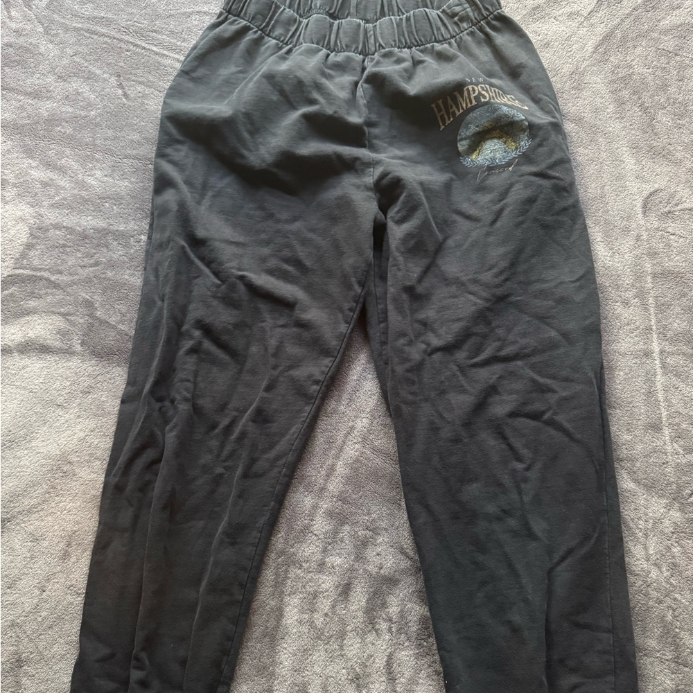Forever 21 Black Joggers with Graphic Detail